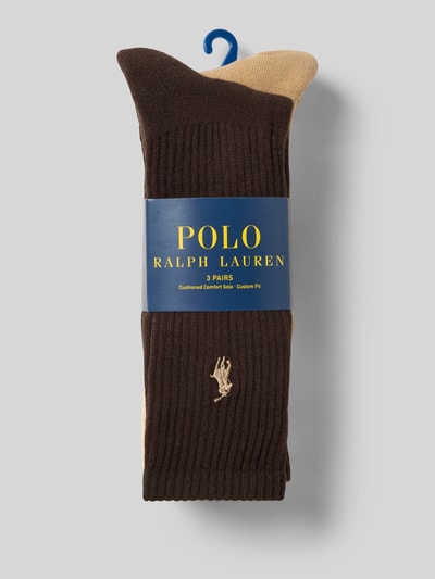Polo Ralph Lauren Underwear Socken mit Label-Stitching im 3er-Pack Camel 3