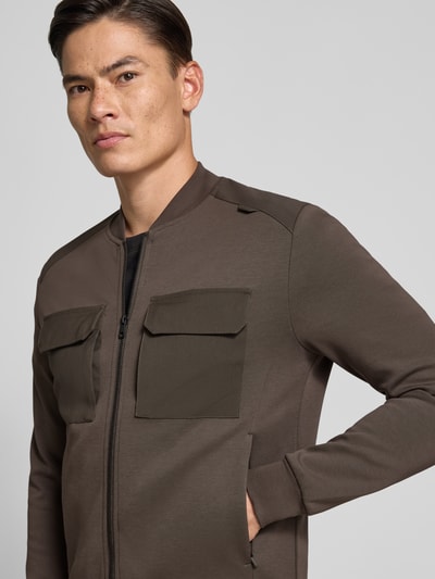 Antony Morato Slim fit sweatjack met viscose, model 'Neuter' Olijfgroen - 3