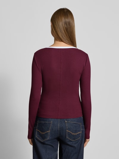 GAP Bluzka z długim rękawem z wyhaftowanym logo Bordowy 5