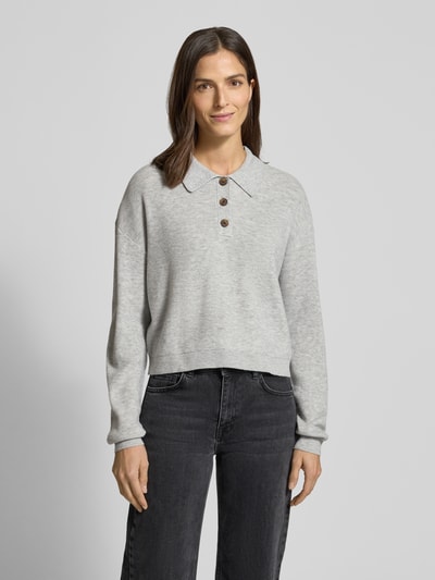 Vero Moda Regular fit pullover met polokraag, model 'EXCITING' Lichtgrijs gemêleerd - 4