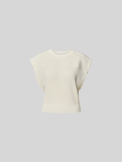 Iro T-Shirt mit gerippten Abschlüssen Ecru 2