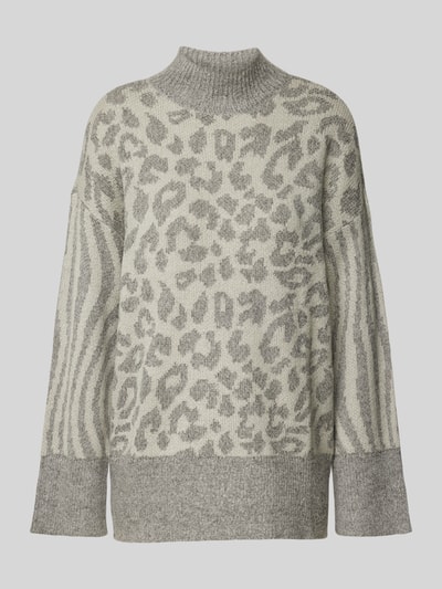 Vero Moda Regular fit gebreide pullover met dierenprint, model 'MARS' Middengrijs - 2