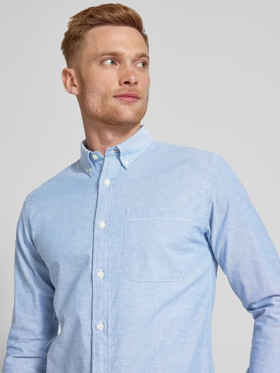 Jack & Jones Premium Slim fit vrijetijdsoverhemd met borstzak, model 'BROOK OXFORD' Lichtblauw - 3