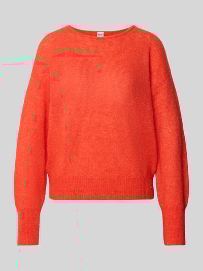 Brax Strickpullover mit gerippten Abschlüssen Modell 'LISA' Dunkelorange 2