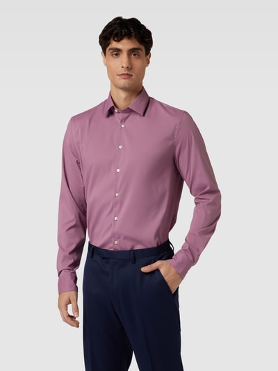 Jake*s Slim fit zakelijk overhemd met kentkraag Mauve - 4