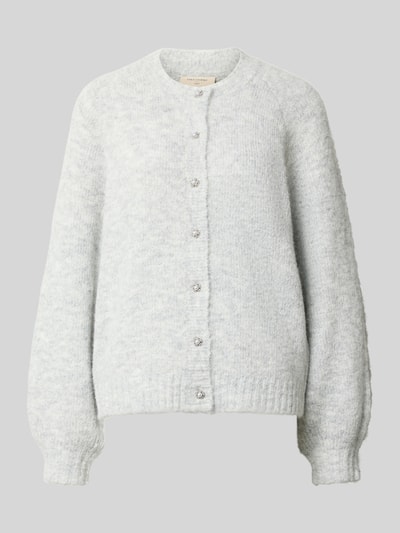 FREE/QUENT Kurtka z dzianiny z okrągłym dekoltem model ‘Luisa’ Jasnoszary 2