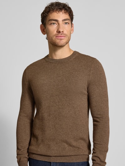 MCNEAL Strickpullover aus Woll-Mix mit Kaschmir-Anteil Mittelbraun Mel 3