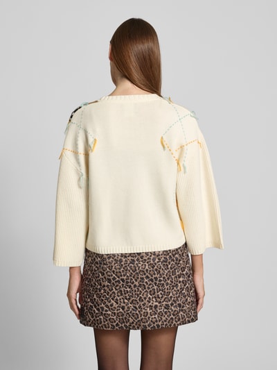 Marc Cain Strickpullover mit gerippten Abschlüssen Ecru 5