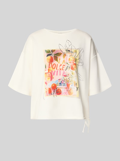 Productfoto, Relaxed Fit T-Shirt mit Logo-Print van Christian Berg Woman, elastische materiaalmix met modal, ronde hals, kleurrijk design