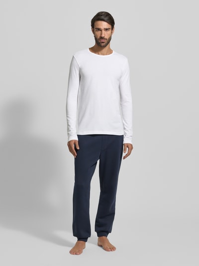 SCHIESSER Longsleeve mit geripptem Rundhalsausschnitt Weiss 1