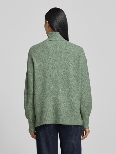 VERO MODA Regular Fit Rollkragenpullover mit Seitenschlitzen Modell 'DOFFY' Schilf Melange 5