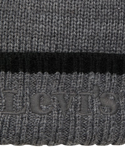 Levi's® Beanie mit Kontraststreifen Mittelgrau Melange 2