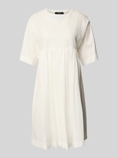 Weekend Max Mara Knielanges Kleid mit Lochstickerei Modell 'MORETTO' Weiss 2