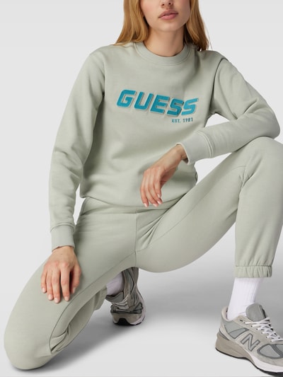 Guess Sweatpants met elastische band, model ‘ALLANIS’ Mintgroen - 3