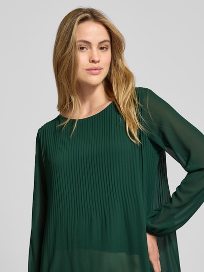 ZABAIONE Blouse met lange mouwen met plissévouwen en ronde hals Donkergroen - 3