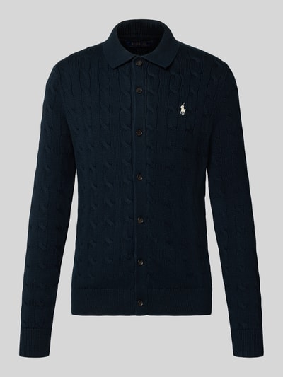 Polo Ralph Lauren Regular Fit Strickjacke aus reiner Baumwolle Marine 2