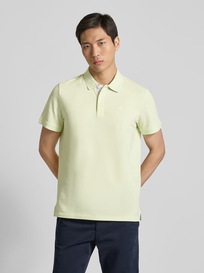 Tom Tailor Regular Fit Poloshirt aus Baumwoll-Piqué mit Logo-Stitching Neon Gelb 4