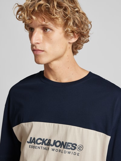 Jack & Jones T-Shirt mit Label-Print Modell 'LEGACY' Dunkelblau 3