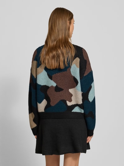 Tom Tailor Denim Regular Fit Strickpullover mit Allover-Muster Schoko 5