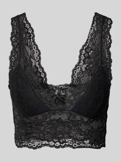 Pieces Bustier van kant, model 'Lina' Zwart - 2