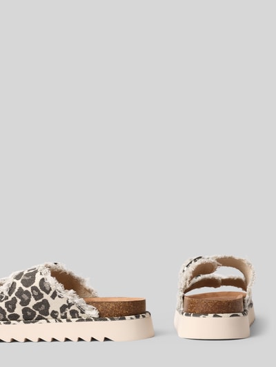 Tamaris Chunky Pantoletten mit Fransen Beige 2