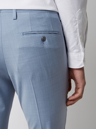 Cinque Slim fit pantalon met persplooien, model 'Monopoli' Lichtblauw - 3