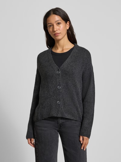 Tom Tailor Denim Regular Fit Strickjacke mit V-Ausschnitt Anthrazit 4