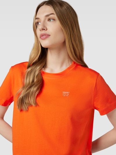 Esprit T-Shirt aus Baumwolle mit Label-Print Orange 3