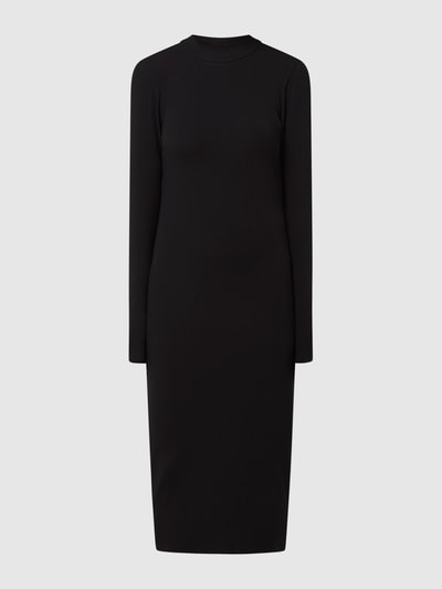 Minimum Midi-jurk met ribstructuur, model 'Ressy' Zwart - 2