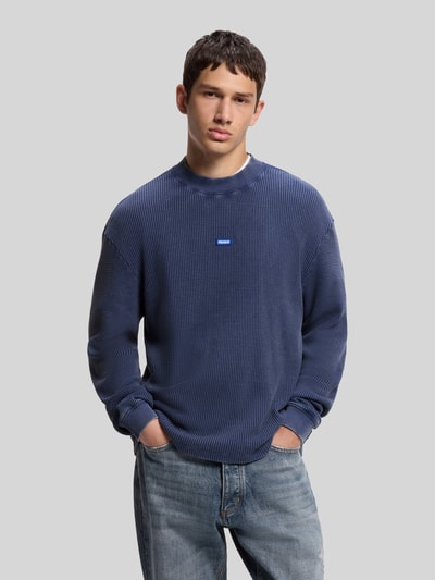 HUGO Blue Regular Fit Sweatshirt aus reiner Baumwolle Modell 'Nistrico' Marine 4
