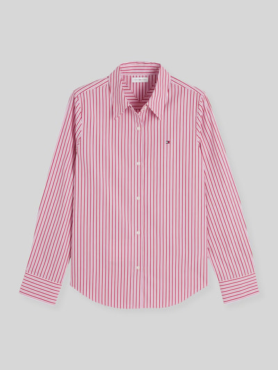 Tommy Hilfiger Regular Fit Langarmbluse aus reiner Baumwolle Pink 2