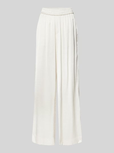 mbyM Spodnie materiałowe z szeroką nogawką i efektem marszczenia model ‘Asaka’ Złamany biały 2