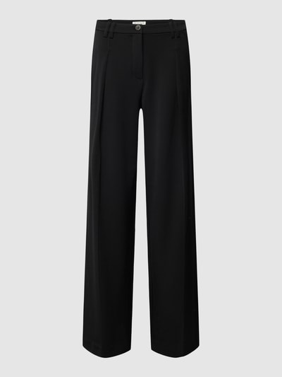 Tom Tailor Flared cut stoffen broek met bandplooien Zwart - 2