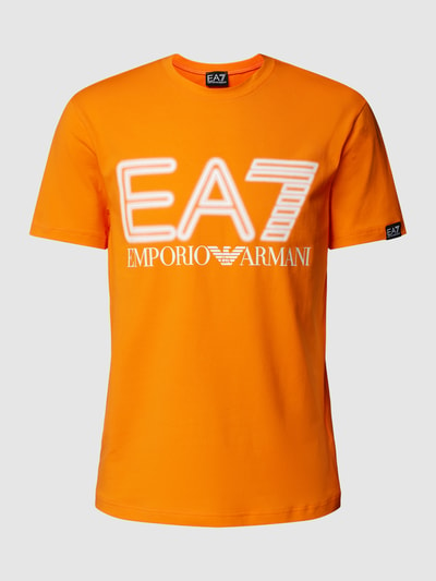 EA7 Emporio Armani T-Shirt mit Label-Print Orange 2