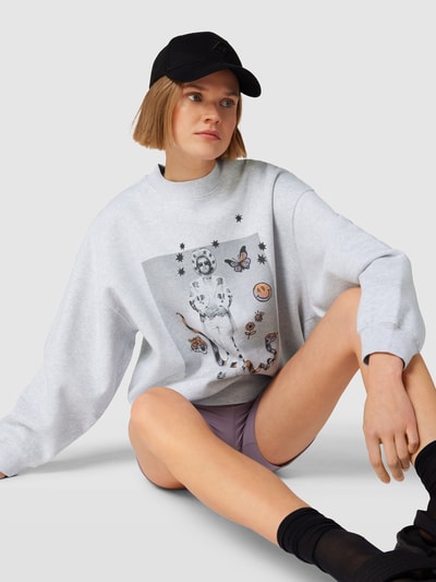 Anine Bing Oversized Sweatshirt in melierter Optik Hellgrau 6