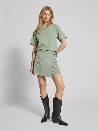 Jake*s Casual Oversized T-shirt met extra brede schouders Olijfgroen - 1