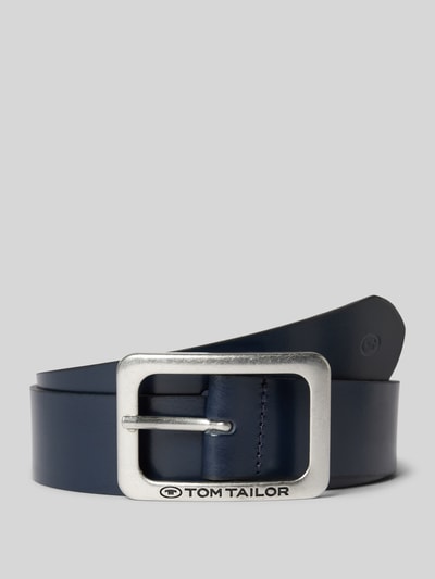 Tom Tailor Leren riem in effen design, model 'EVE' Donkerblauw - 1