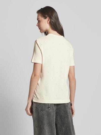 Zadig & Voltaire T-shirt met siersteentjes, model 'WASSA' Lichtgrijs - 5