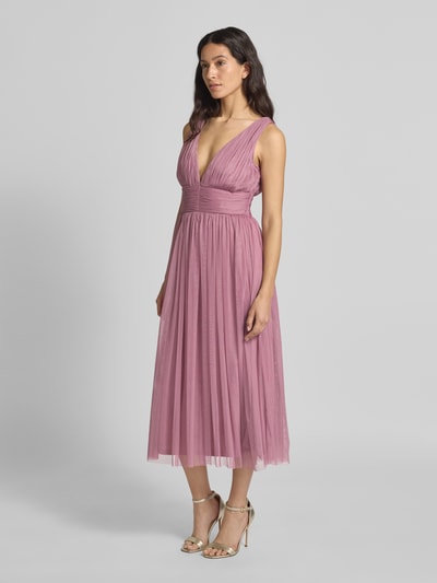 LACE & BEADS Cocktailkleid mit Taillenband Rose 1