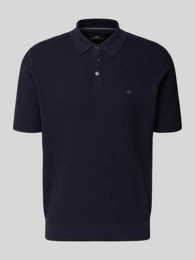 Fynch-Hatton Regular Fit Poloshirt in Strick-Optik Marine 2