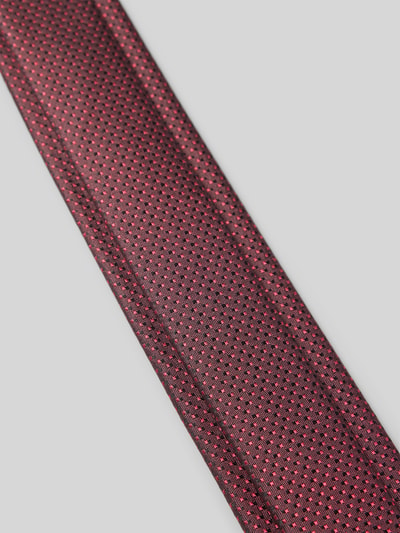 OLYMP Level Five Krawat z jedwabiu ze wzorem na całej powierzchni (5 cm) Bordowy 3