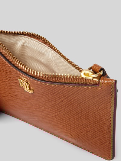 Lauren Ralph Lauren Pasjeshouder van runderleer met sleutelring en karabijnhaak Cognac - 3