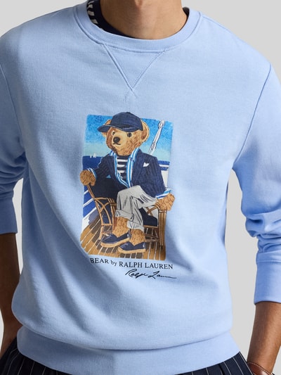 Polo Ralph Lauren bluza o kroju regular fit z nadruk polo bear Jasnoniebieski 3