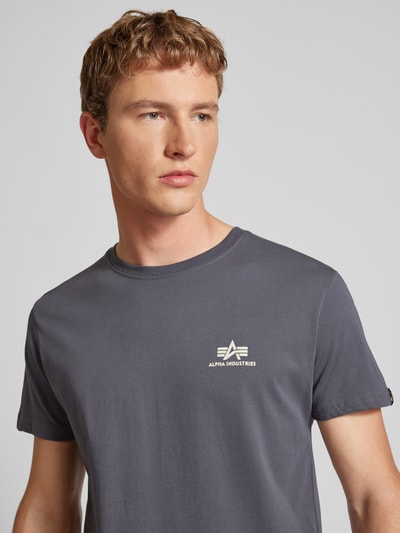 Alpha Industries T-shirt met labelprint Donkergrijs - 3