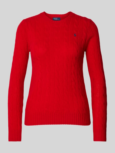 Polo Ralph Lauren Pullover mit Zopfmuster Modell 'JULIANNA' Rot 2