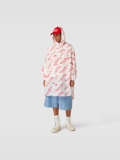 Kenzo Windbreaker mit Allover-Label-Print Offwhite 1