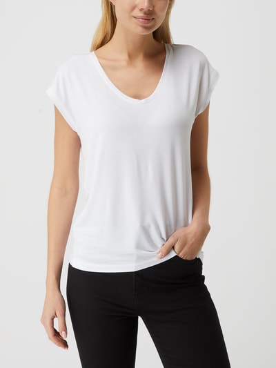 Pieces T-shirt met stretch, model 'Billo' Wit - 4