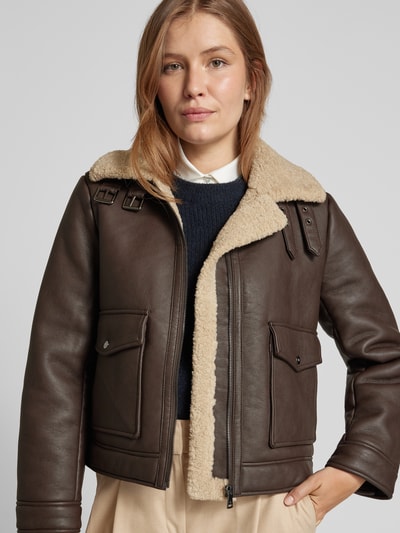 Lauren Ralph Lauren Jacke in Leder-Optik Mittelbraun 3