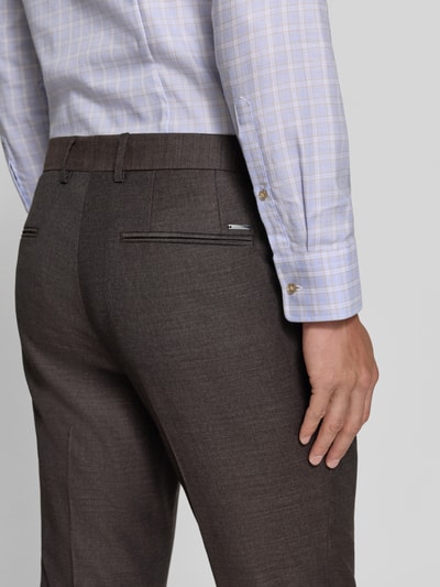 BOSS Spodnie garniturowe o kroju slim fit z mieszanka żywej wełny model 'H-Genius-MM-264' Rdzawoczerwony 3