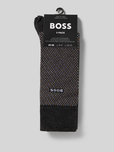 Produktfoto, Socken mit Label-Detail im 2er-Pack von BOSS z mieszanki bawełny z dodatkiem streczu, prążkowane ściągacze, detal z logo